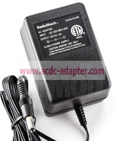 New RadioShack 43-446 DC 9V 1.3A AC Power Adapter Charger 120V 60Hz 25W 5.5mm